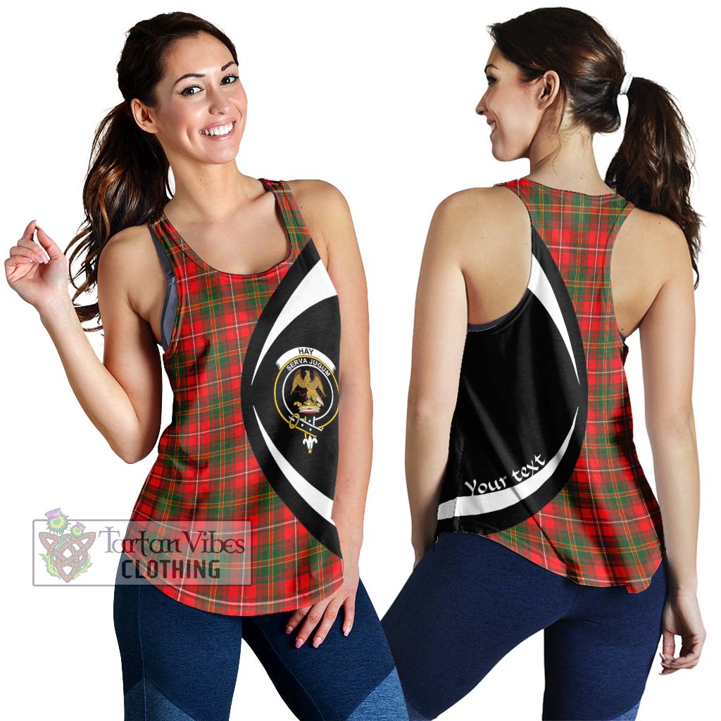 Hay Modern Tartan Women's Racerback Tanks with Family Crest Circle Style 4XL - Tartan Vibes Clothing