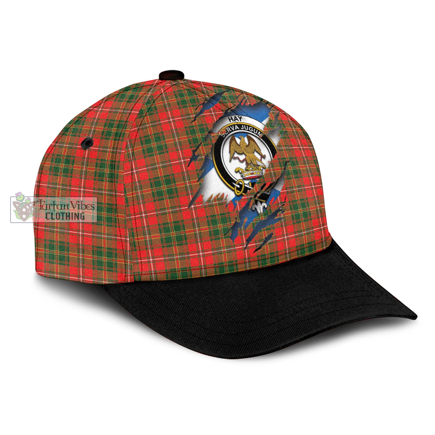 Tartan Vibes Clothing Hay Modern Tartan Classic Cap with Family Crest In Me Style