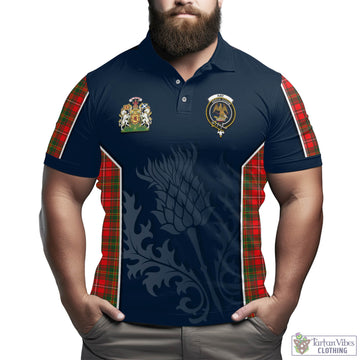 Hay Modern Tartan Men's Polo Shirt with Family Crest and Scottish Thistle Vibes Sport Style