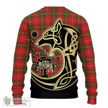 Hay Modern Tartan Ugly Sweater with Family Crest Celtic Wolf Style