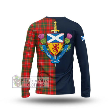 Hay Modern Tartan Long Sleeve T-Shirt Alba with Scottish Lion Royal Arm Half Style