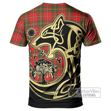 Hay Modern Tartan T-Shirt with Family Crest Celtic Wolf Style