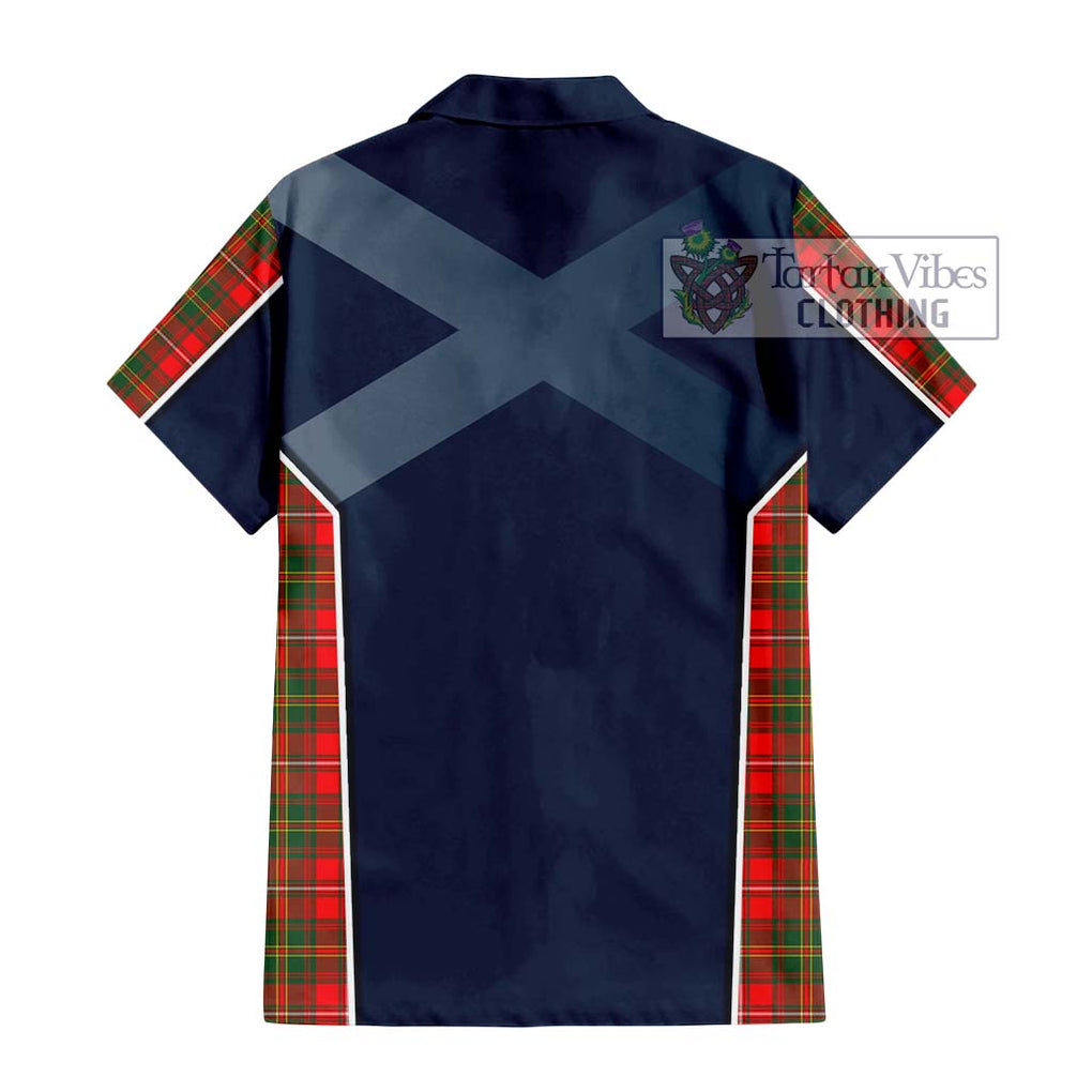 Hay Modern Tartan Short Sleeve Button Shirt with Family Crest and Lion Rampant Vibes Sport Style - Tartan Vibes Clothing