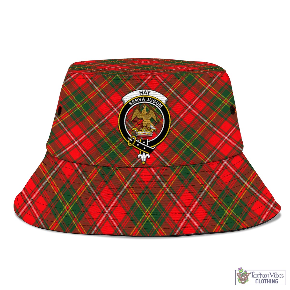 Tartan Vibes Clothing Hay Modern Tartan Bucket Hat with Family Crest