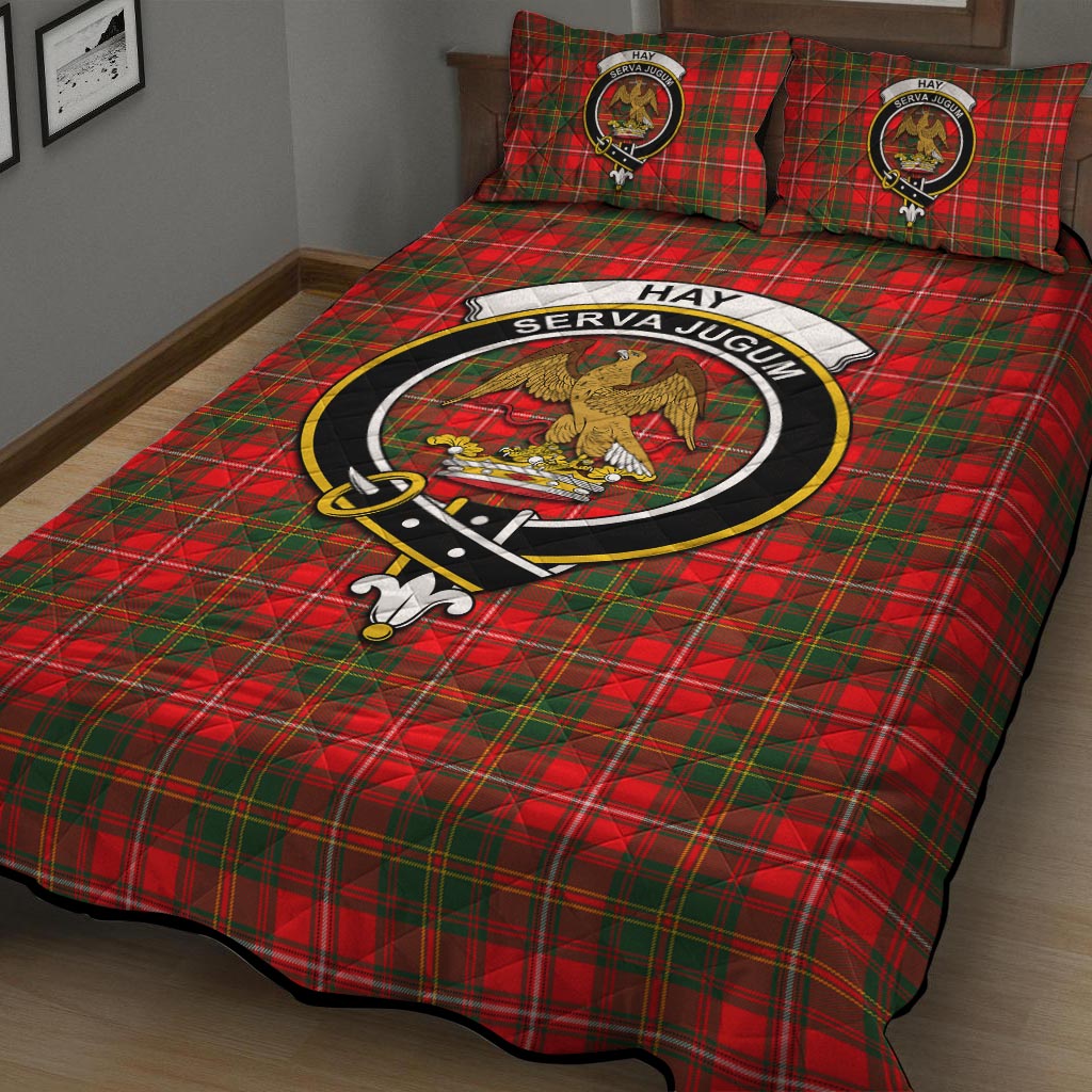 Hay Modern Tartan Quilt Bed Set with Family Crest - Tartan Vibes Clothing