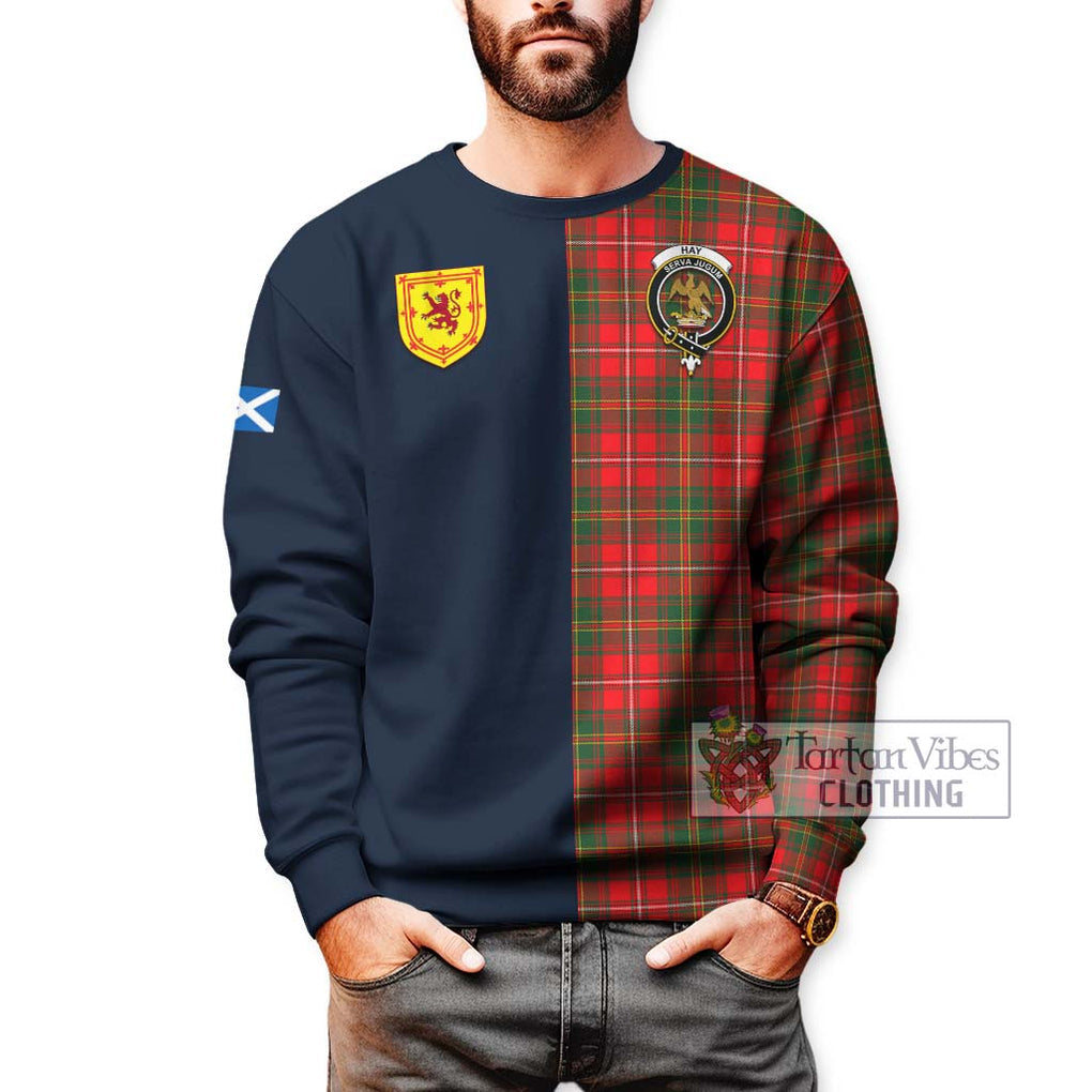 Tartan Vibes Clothing Hay Modern Tartan Sweatshirt with Scottish Lion Royal Arm Half Style