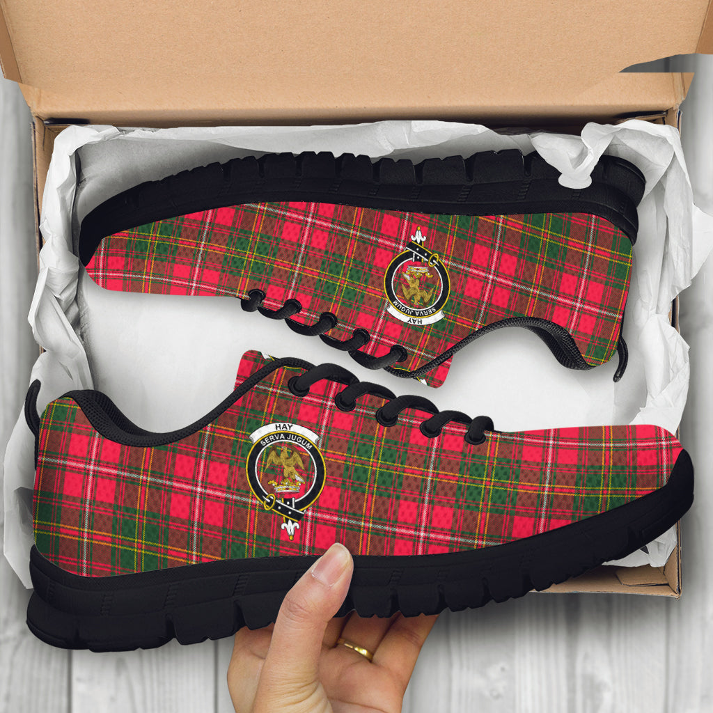 Hay Modern Tartan Sneakers with Family Crest - Tartan Vibes Clothing