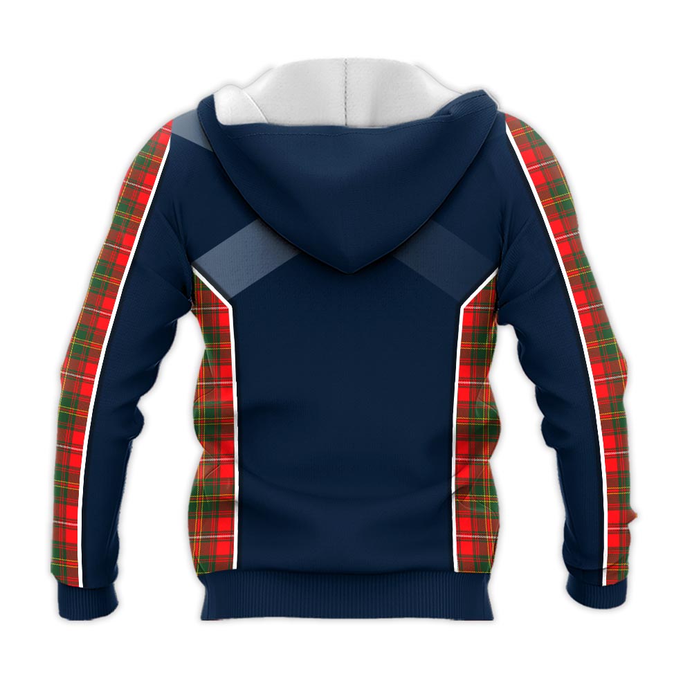 Tartan Vibes Clothing Hay Modern Tartan Knitted Hoodie with Family Crest and Scottish Thistle Vibes Sport Style