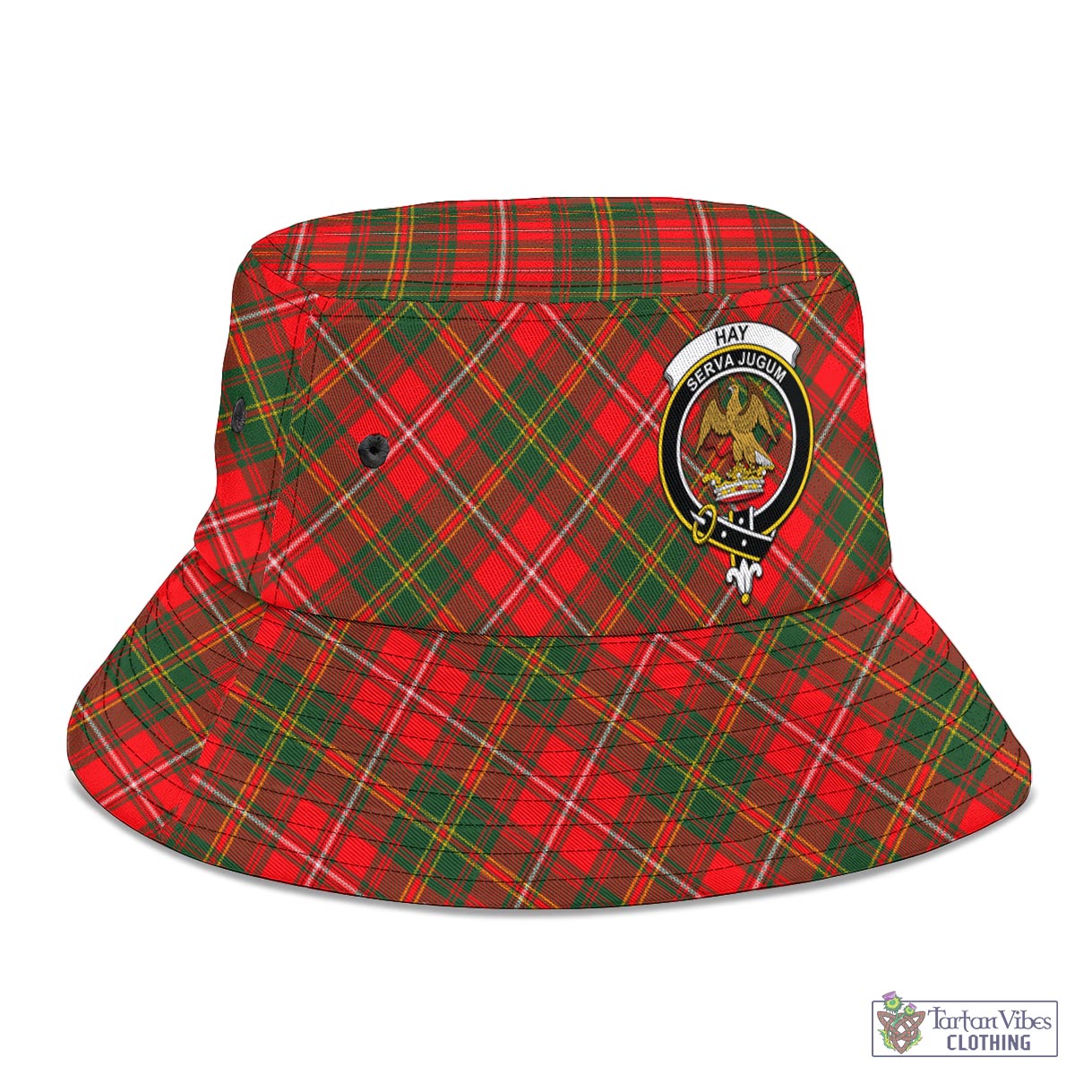 Tartan Vibes Clothing Hay Modern Tartan Bucket Hat with Family Crest