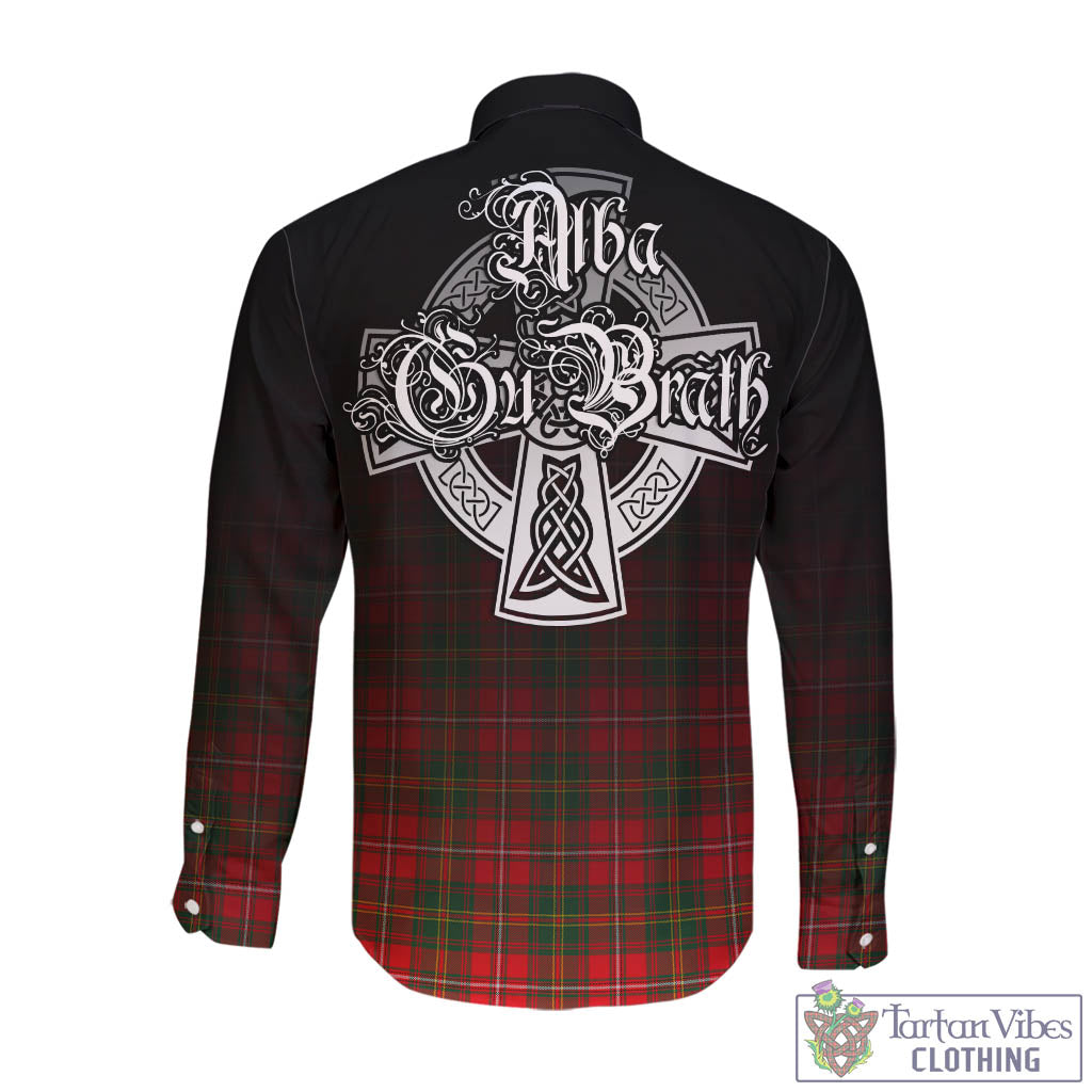 Tartan Vibes Clothing Hay Modern Tartan Long Sleeve Button Up Featuring Alba Gu Brath Family Crest Celtic Inspired