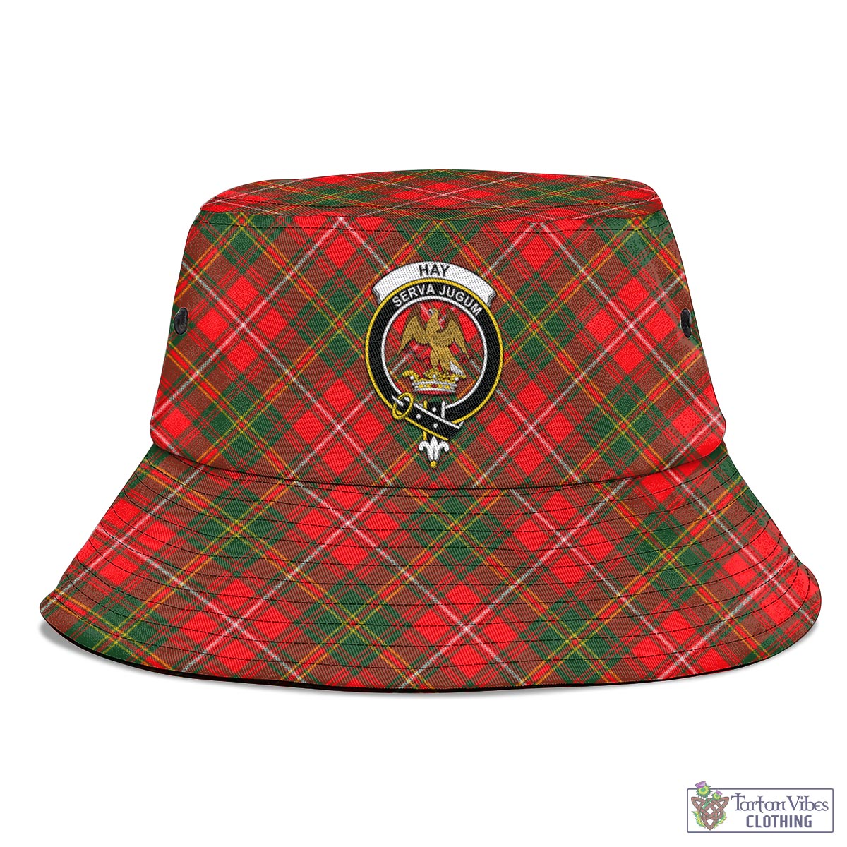 Tartan Vibes Clothing Hay Modern Tartan Bucket Hat with Family Crest