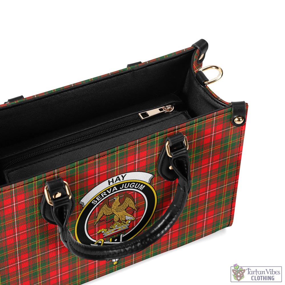 Tartan Vibes Clothing Hay Modern Tartan Luxury Leather Handbags with Family Crest