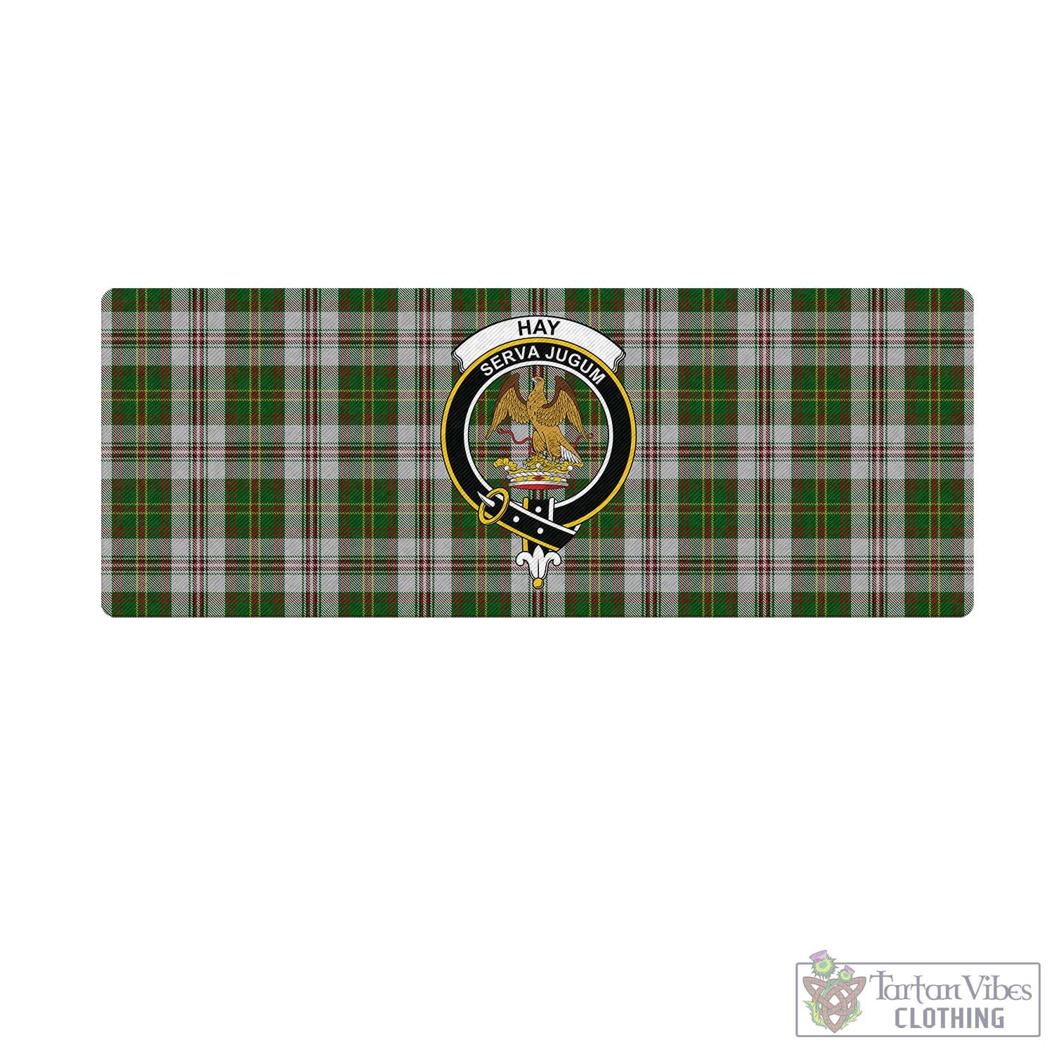 Tartan Vibes Clothing Hay White Dress Tartan Mouse Pad with Family Crest