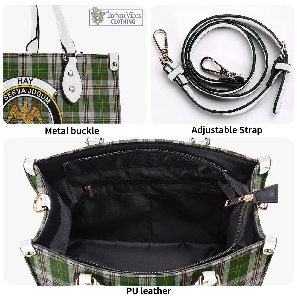 Tartan Vibes Clothing Hay White Dress Tartan Luxury Leather Handbags with Family Crest