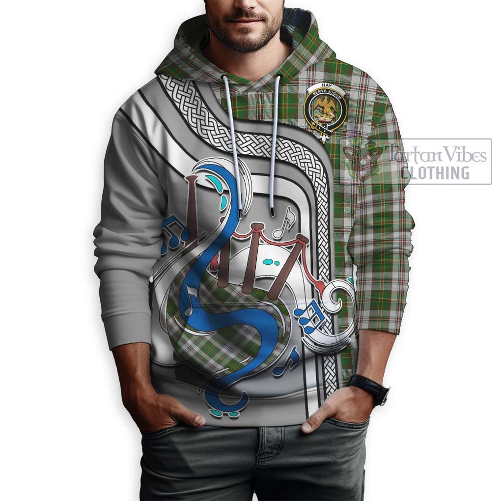 Hay White Dress Tartan Hoodie with Epic Bagpipe Style Zip Hoodie - Tartanvibesclothing Shop