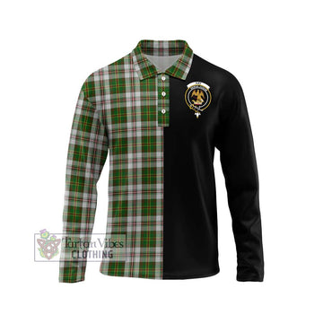 Hay White Dress Tartan Long Sleeve Polo Shirt with Family Crest and Half Of Me Style