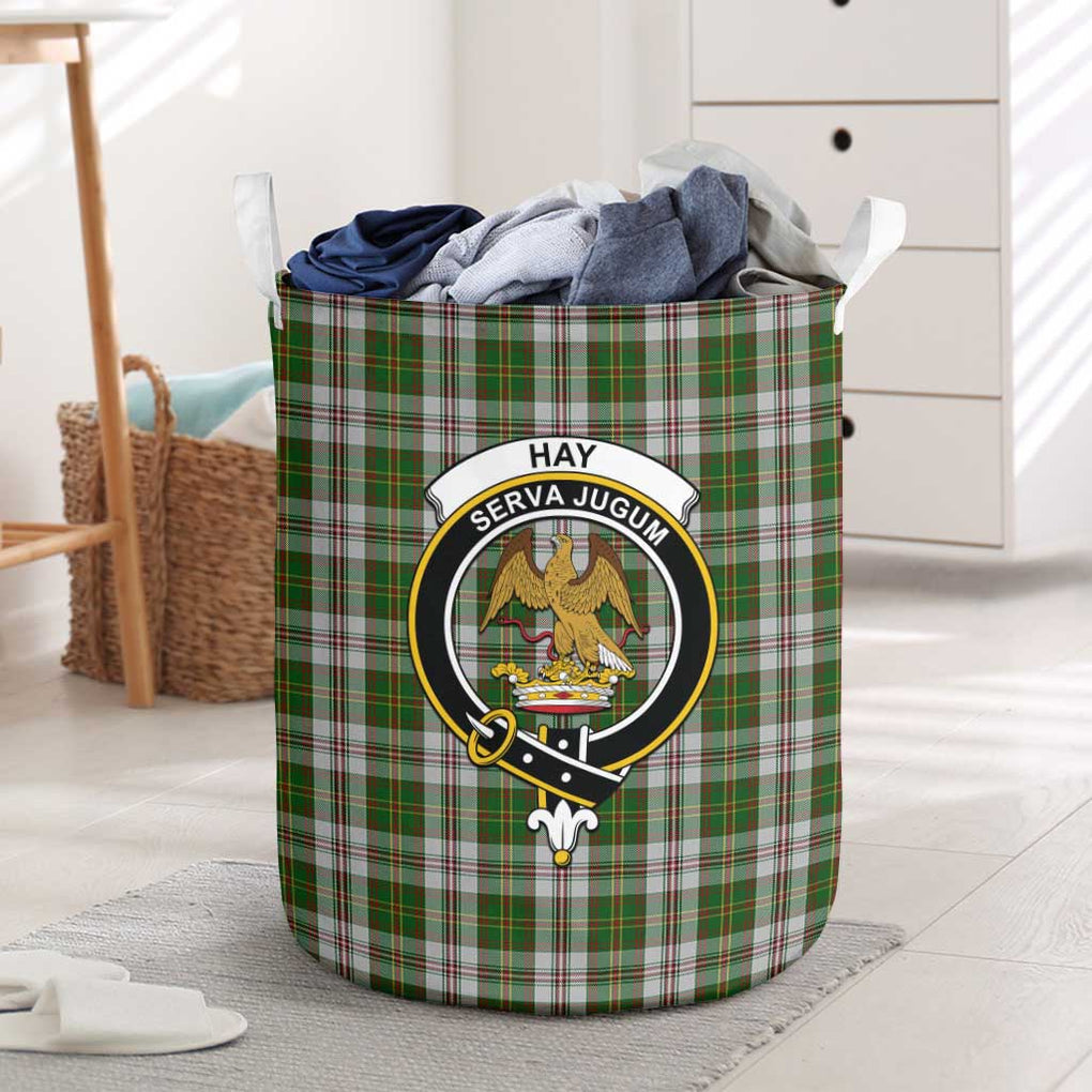 Hay White Dress Tartan Laundry Basket with Family Crest One Size - Tartanvibesclothing Shop