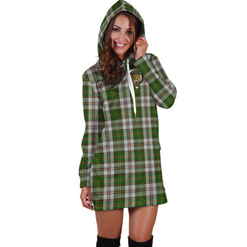 Hay White Dress Tartan Hoodie Dress with Family Crest