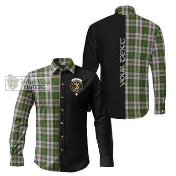 Hay White Dress Tartan Long Sleeve Button Shirt with Family Crest and Half Of Me Style