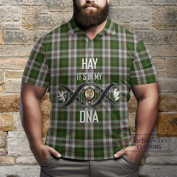 Hay White Dress Tartan Polo Shirt with Family Crest DNA In Me Style