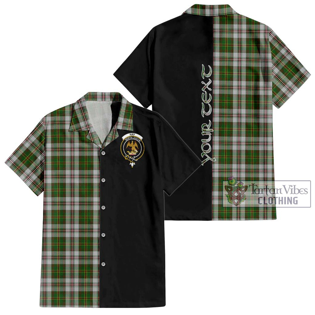 Hay White Dress Tartan Short Sleeve Button Shirt with Family Crest and Half Of Me Style Kid - Tartanvibesclothing Shop