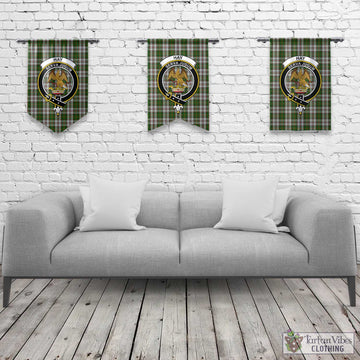 Hay White Dress Tartan Gonfalon, Tartan Banner with Family Crest