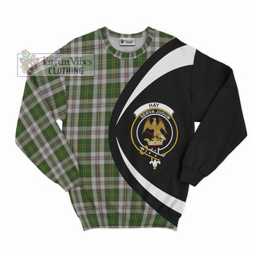 Hay White Dress Tartan Sweatshirt with Family Crest Circle Style