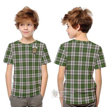 Hay White Dress Tartan Kid T-Shirt with Family Crest