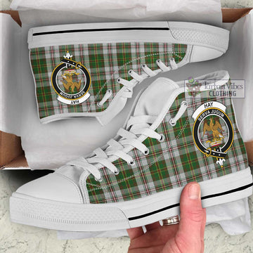 Hay White Dress Tartan High Top Shoes with Family Crest