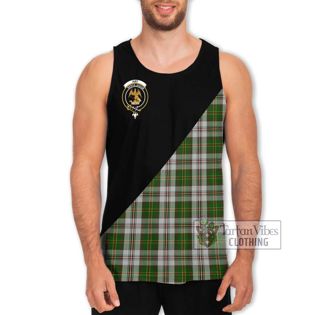 Hay White Dress Tartan Men's Tank Top with Family Crest and Military Logo Style Men - Tartanvibesclothing Shop