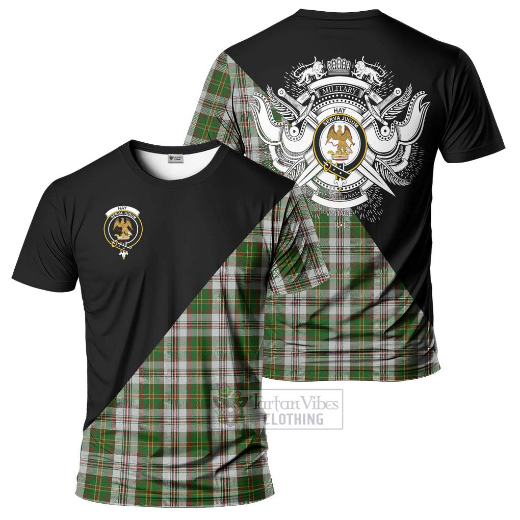 Hay White Dress Tartan T-Shirt with Family Crest and Military Logo Style Kid's Shirt - Tartanvibesclothing Shop