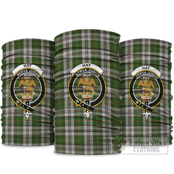 Hay White Dress Tartan Neck Gaiters, Tartan Bandanas, Tartan Head Band with Family Crest