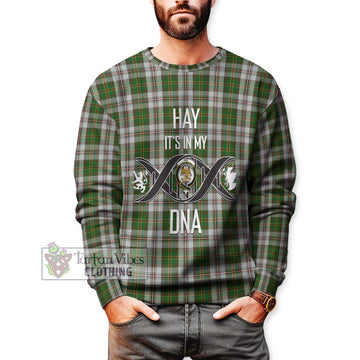 Hay White Dress Tartan Sweatshirt with Family Crest DNA In Me Style