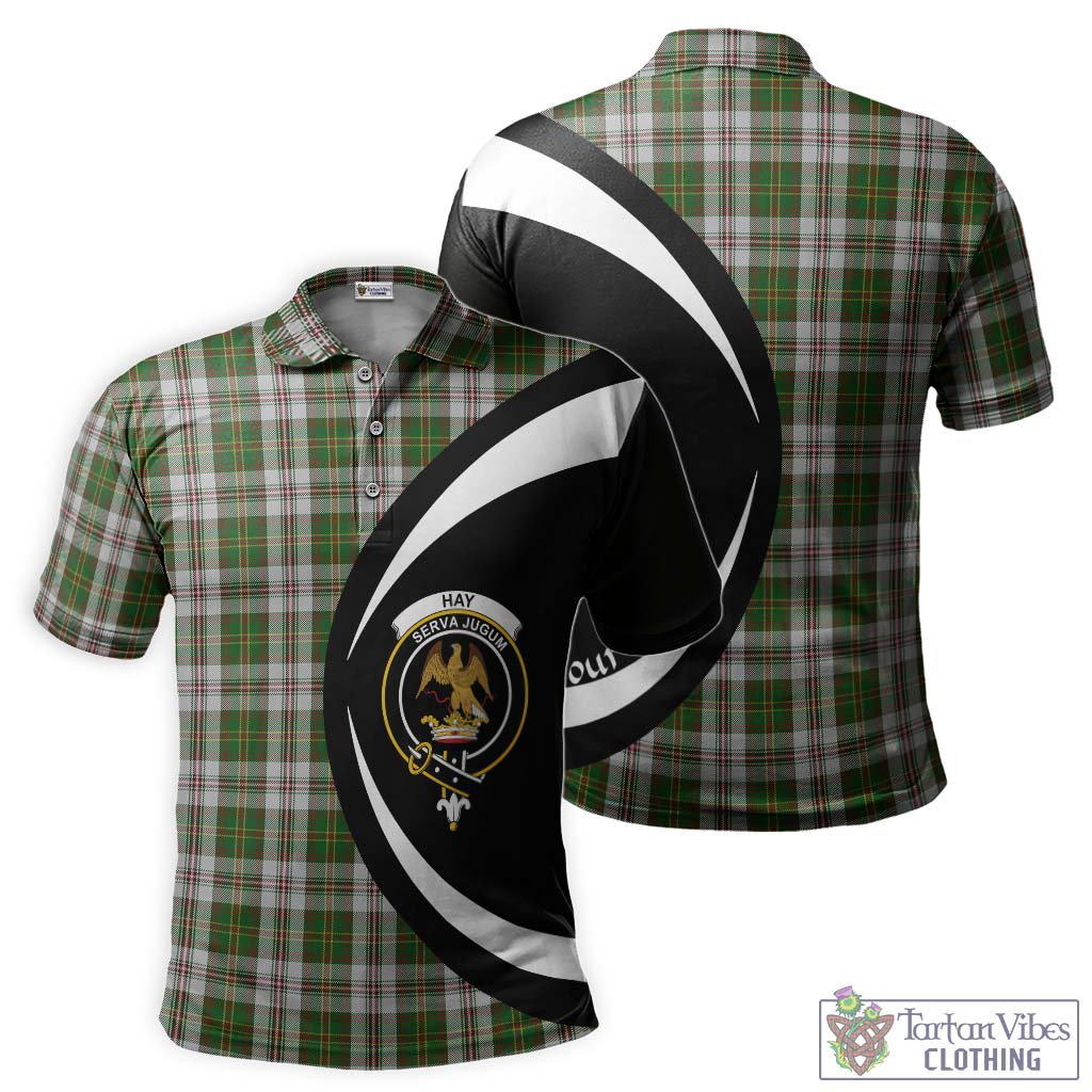 Hay White Dress Tartan Men's Polo Shirt with Family Crest Circle Style Kid - Tartan Vibes Clothing