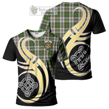 Hay White Dress Tartan T-Shirt with Family Crest and Celtic Symbol Style