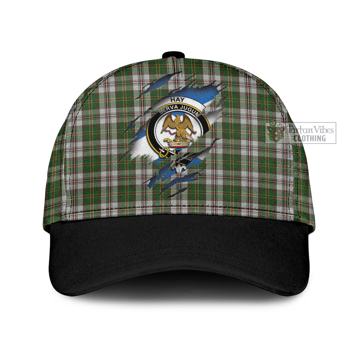 Tartan Vibes Clothing Hay White Dress Tartan Classic Cap with Family Crest In Me Style