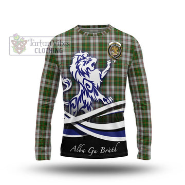 Hay White Dress Tartan Long Sleeve T-Shirt with Alba Gu Brath Regal Lion Emblem