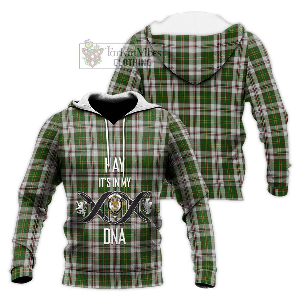 Hay White Dress Tartan Knitted Hoodie with Family Crest DNA In Me Style Unisex Knitted Pullover Hoodie - Tartanvibesclothing Shop