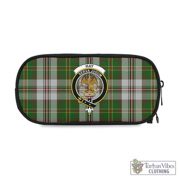 Hay White Dress Tartan Pen and Pencil Case with Family Crest