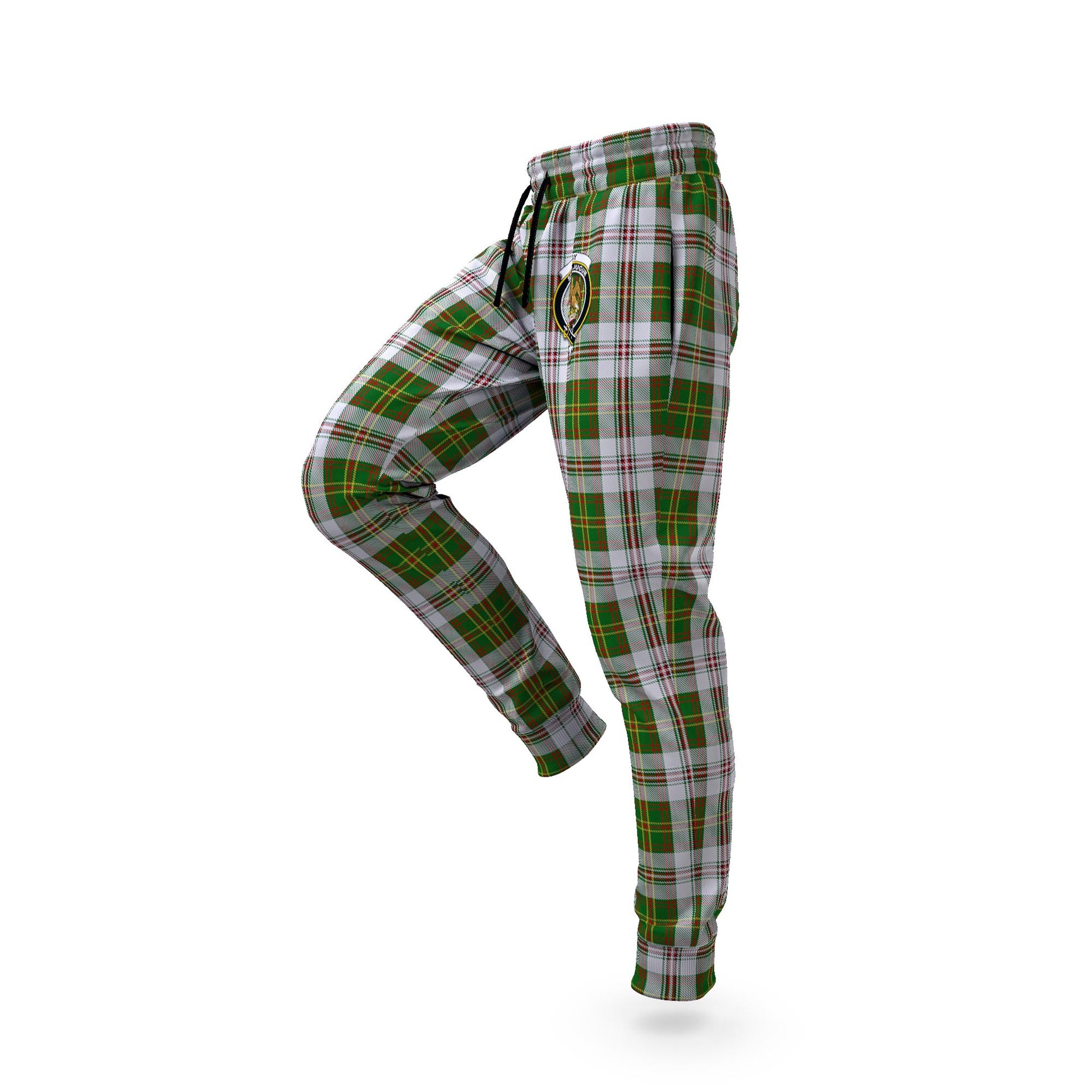 Hay White Dress Tartan Joggers Pants with Family Crest S - Tartan Vibes Clothing