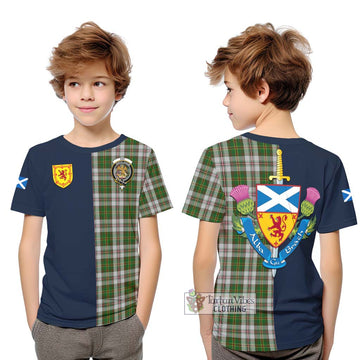 Hay White Dress Tartan Kid T-Shirt Alba with Scottish Lion Royal Arm Half Style