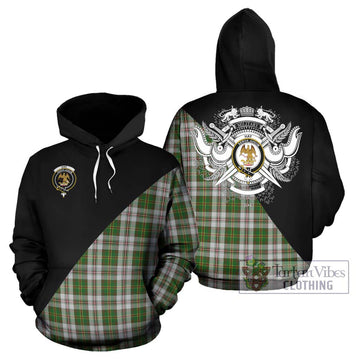 Hay White Dress Tartan Hoodie with Family Crest and Military Logo Style