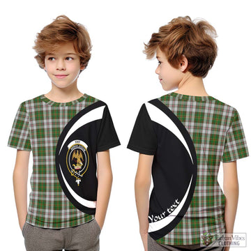 Hay White Dress Tartan Kid T-Shirt with Family Crest Circle Style