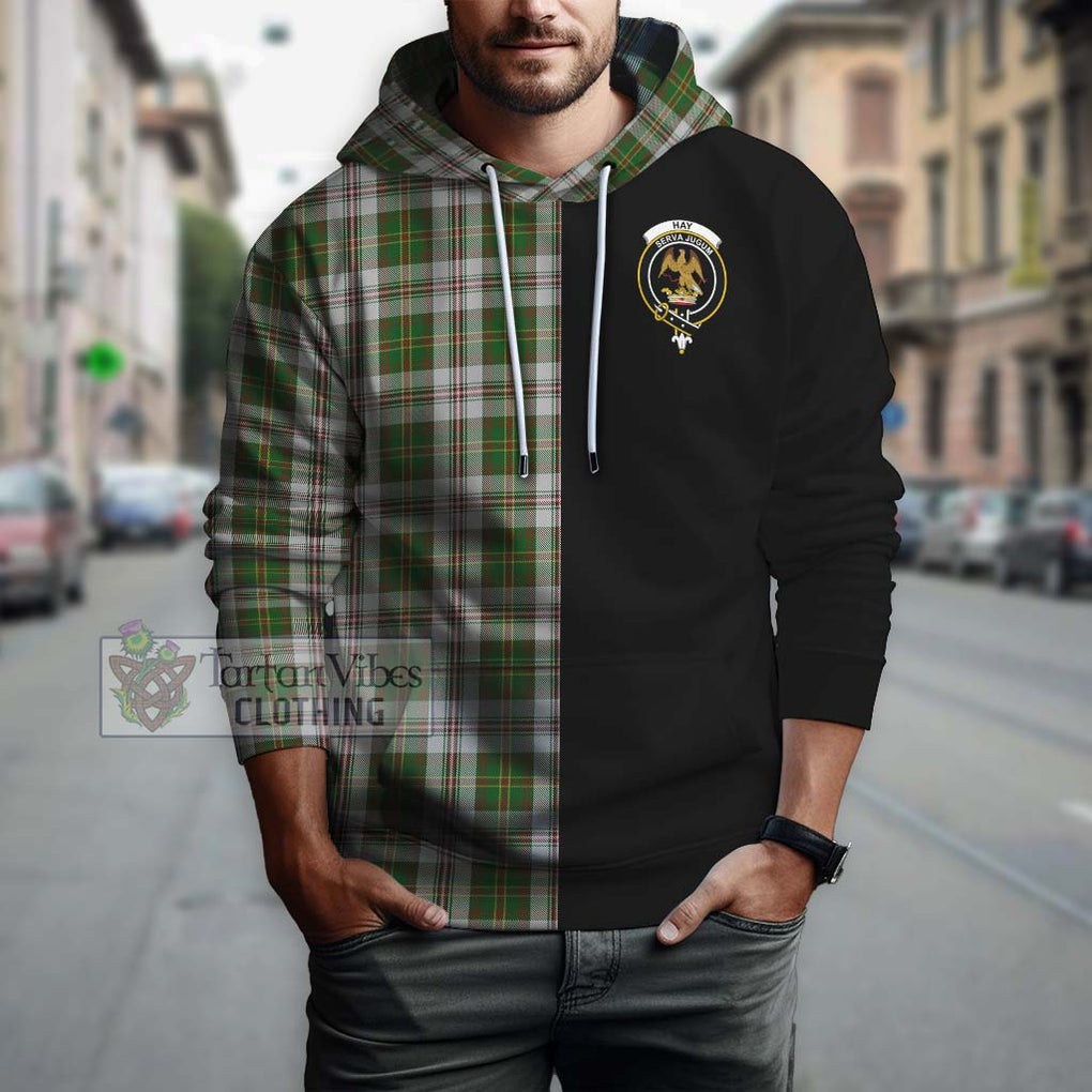 Hay White Dress Tartan Hoodie with Family Crest and Half Of Me Style Zip Hoodie - Tartanvibesclothing Shop