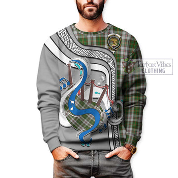 Hay White Dress Tartan Sweatshirt with Epic Bagpipe Style