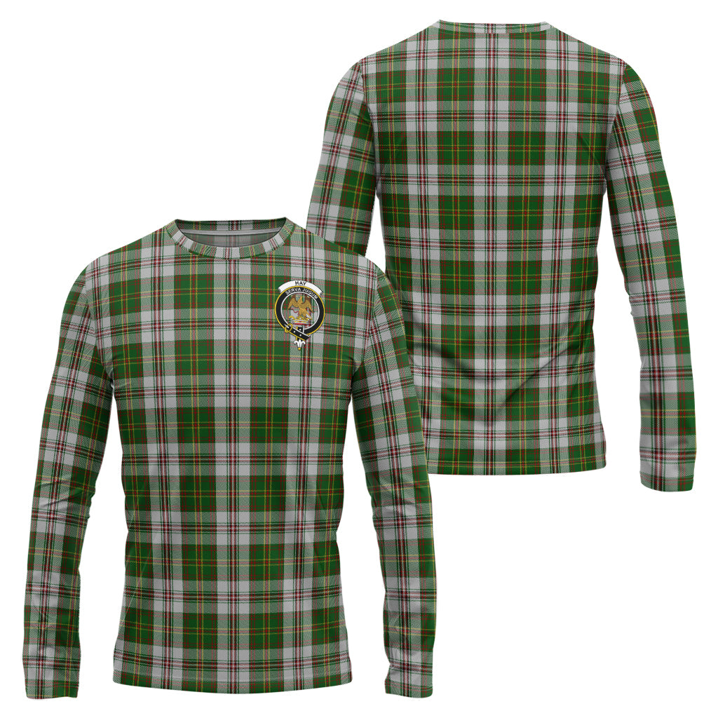 hay-white-dress-tartan-long-sleeve-t-shirt-with-family-crest