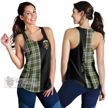 Hay White Dress Tartan Women's Racerback Tanks with Family Crest and Half Of Me Style