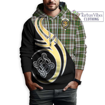 Hay White Dress Tartan Hoodie with Family Crest and Celtic Symbol Style