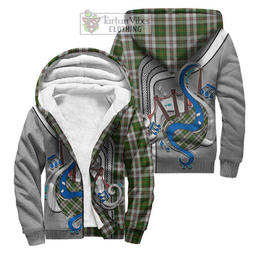 Hay White Dress Tartan Sherpa Hoodie with Epic Bagpipe Style