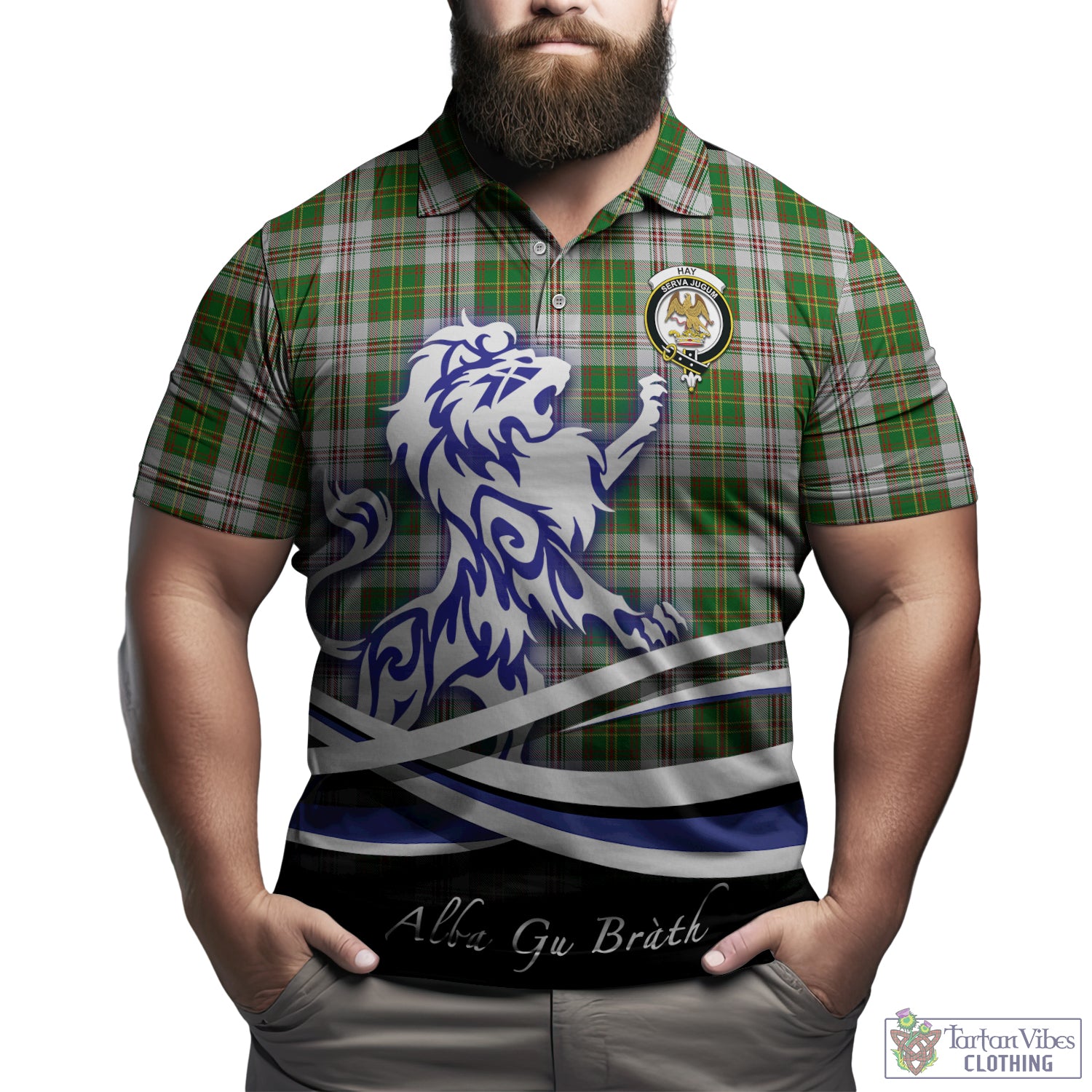 hay-white-dress-tartan-polo-shirt-with-alba-gu-brath-regal-lion-emblem